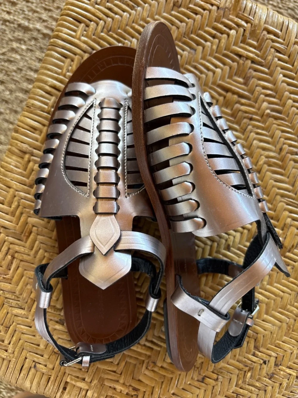 Proenza Schouler metallic leather woven sandals 37 eu - Picture 5 of 5